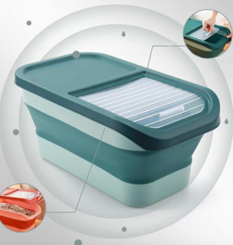 Temu Foldable Dog Food Storage Container with Flip Lid 12-15kg - Grey