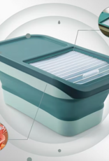 Temu Foldable Dog Food Storage Container with Flip Lid 10kg - Red