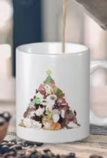 Temu Cat Christmas Mugs - Assorted Patterns & Christmas Sayings