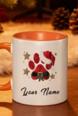 Temu Paw Print Christmas Mugs - Assorted Patterns & Christmas Sayings