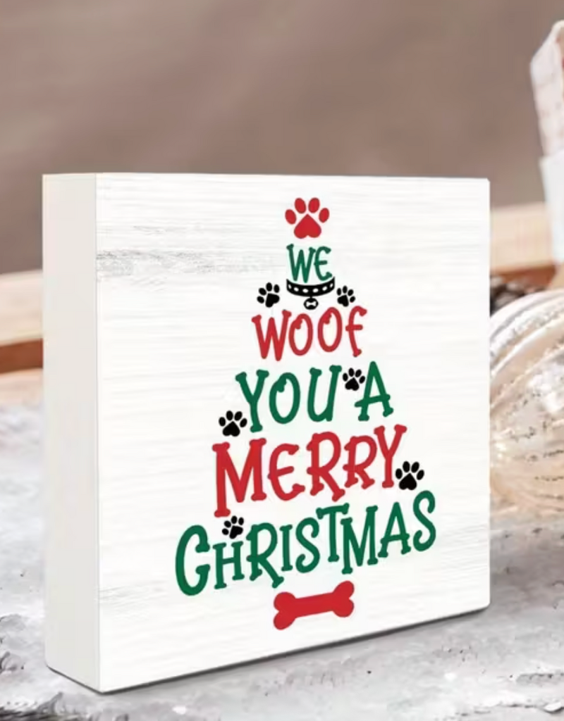 Temu Christmas Dog Decor - We Woof You a Merry Christmas Sign