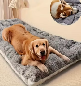 Temu Plush Rectangular Pet Bed  47.2in x 23.6in - Grey