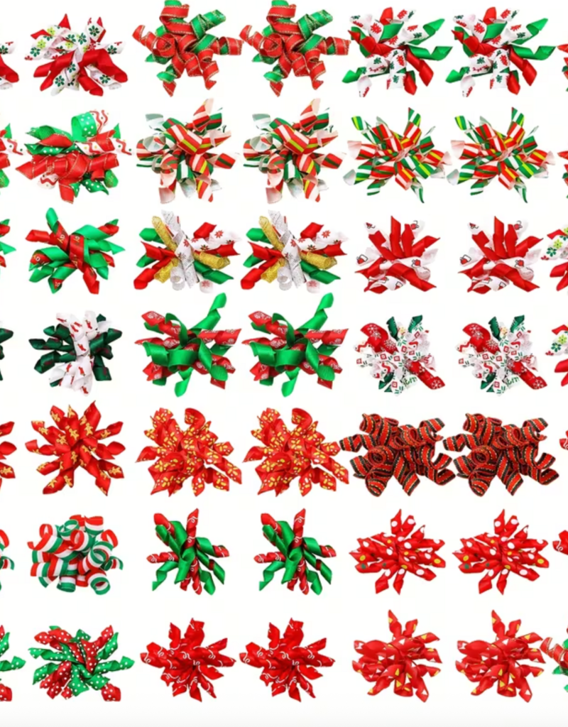 Temu Assorted Christmas Bows & Ribbon Spirals 1pc
