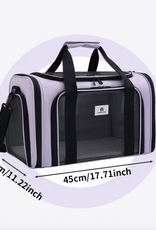 Temu Foldable Pet Carrier with Soft Side Panels for Cats & Dogs 17.71x11.22x11.02" - Assorted Colours