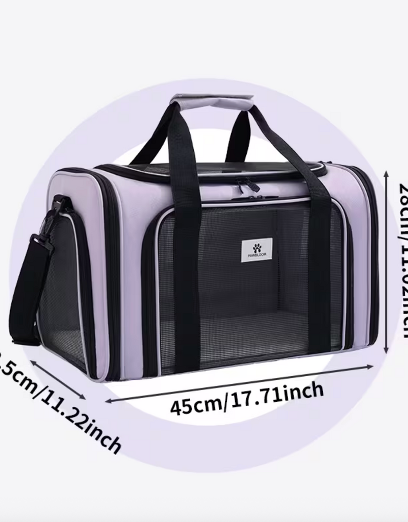 Temu Foldable Pet Carrier with Soft Side Panels for Cats & Dogs 17.71x11.22x11.02" - Assorted Colours