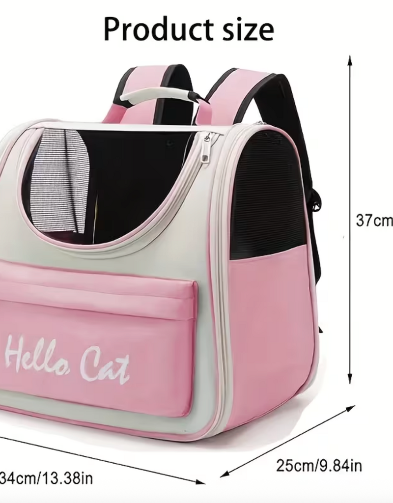 Temu Hello Cat Foldable Backpack/Carrier with Window - Assorted Colours 1pc