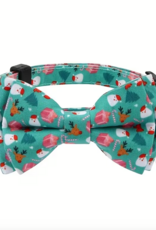 Temu Adjustable Cat Collar with Bell & Bowtie - Christmas Pattern Light Green 1pc.
