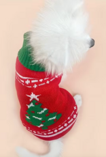 Temu Christmas Sweater - Red & Green Tree - Small