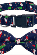 Temu Adjustable Dog Collar - Christmas Pattern - Black - Large
