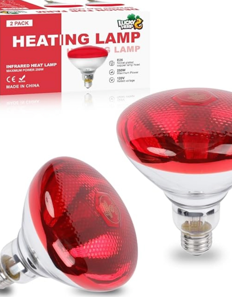 Lucky Herp Lucky Herp Infrared Heat Lamp for Chickens - 250 W Red Bulb 2 Pack
