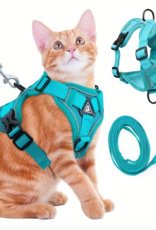 Temu Cat Harness with Leash - Teal - Medium