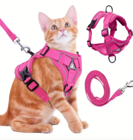 Temu Cat Harness with Leash - Pink - XLarge