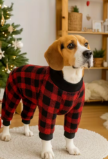 Temu Dog Pajamas - Checkered Red - XLarge