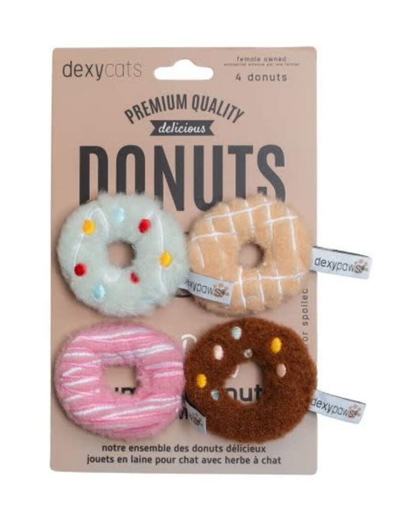 DexyPaws Dexypaws Plush Cat Toys - Donut 4pc