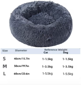 Temu Round Plush Pet Bed - Dark Grey - Medium