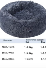 Temu Round Plush Pet Bed - Dark Grey - Large