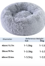 Temu Round Plush Pet Bed - Light Grey - Large