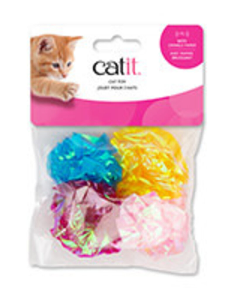 Catit Catit Cat Toy - Crinkle Paper Ball - 4-pack