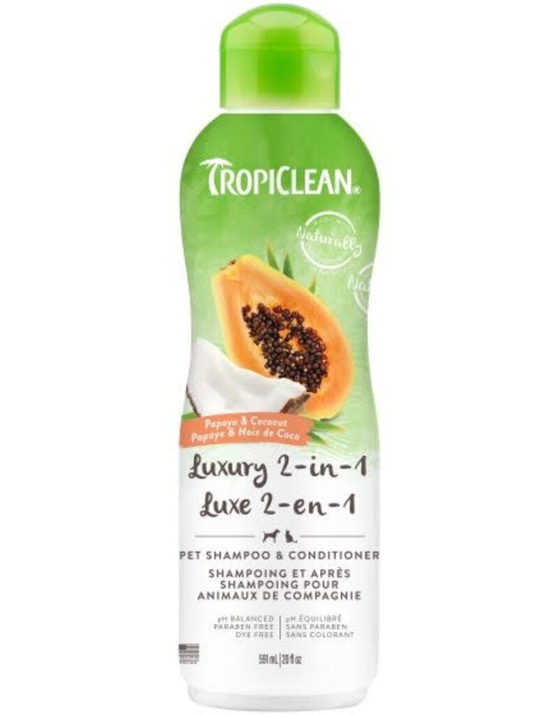 TropiClean TropiClean Luxury 2-in-1 Shampoo and Conditioner - Papaya & Coconut 20oz
