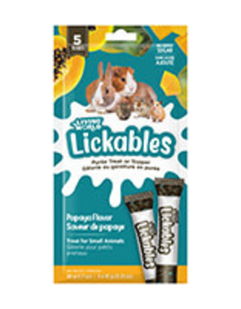 Living World Lickables Small Animal Treat - Papaya Flavour - 5 Tubes (10 g)