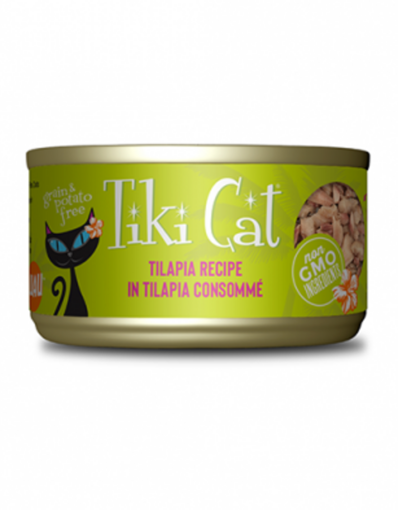tiki Tiki Cat Luau Tilapia Recipe in Tilapia Consomme Wet Cat Food 2.8oz