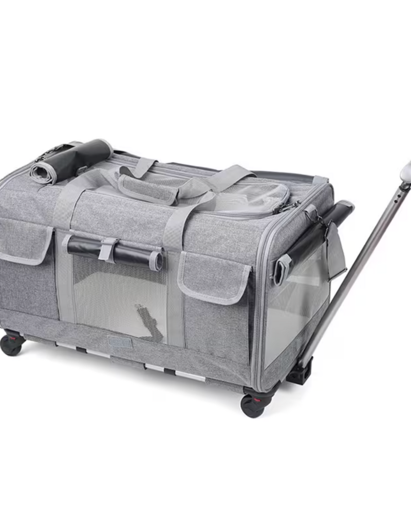 Temu Soft-Sided Rolling Pet Carrier - Light Grey