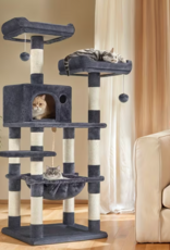 Temu Multi-Level Cat Tree Condo with Perches Scratching Posts - Smokey Gray