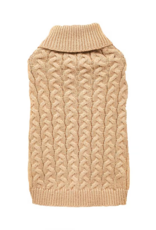 Temu Twist Cable Knit Dog Sweater - Dark Khaki - MD