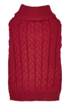 Temu Twist Cable Knit Dog Sweater - Crimson - XL