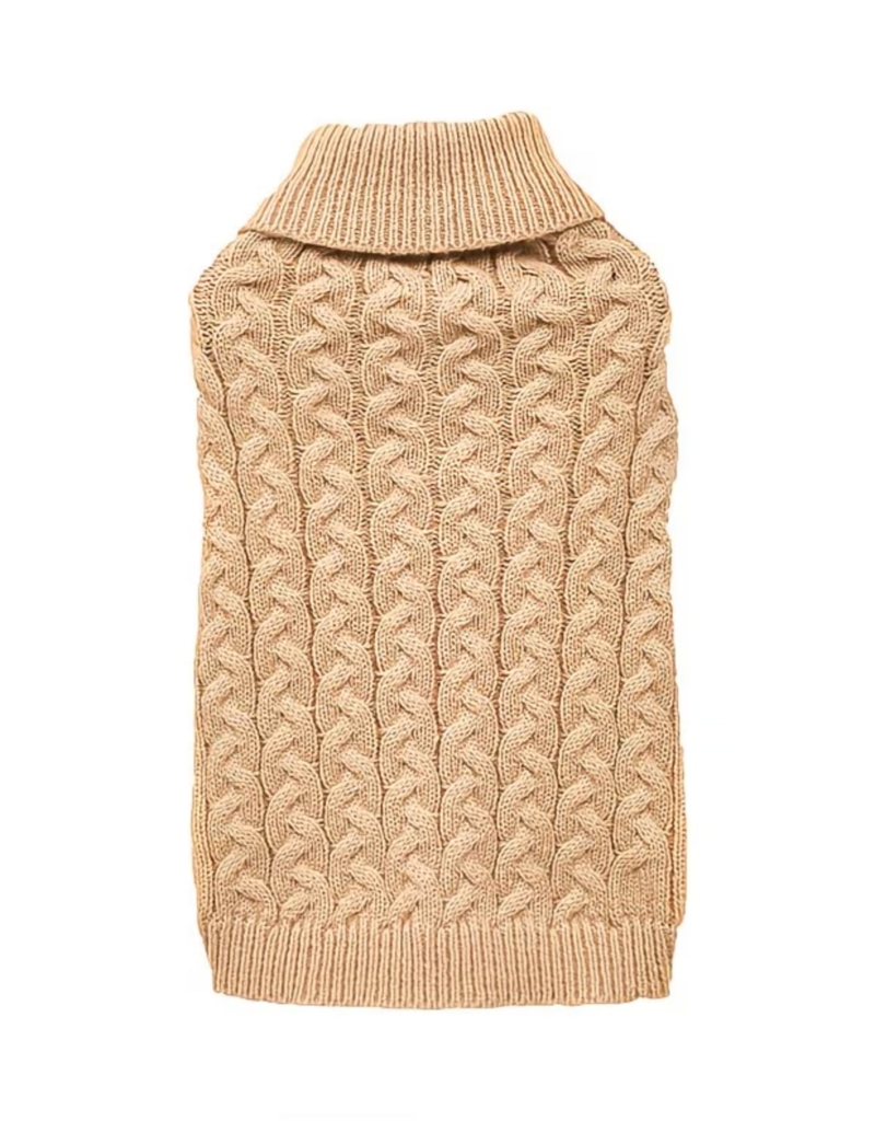 Temu Twist Cable Knit Dog Sweater - Dark Khaki - XL