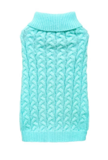 Temu Twist Cable Knit Dog Sweater - Lake Blue - XL