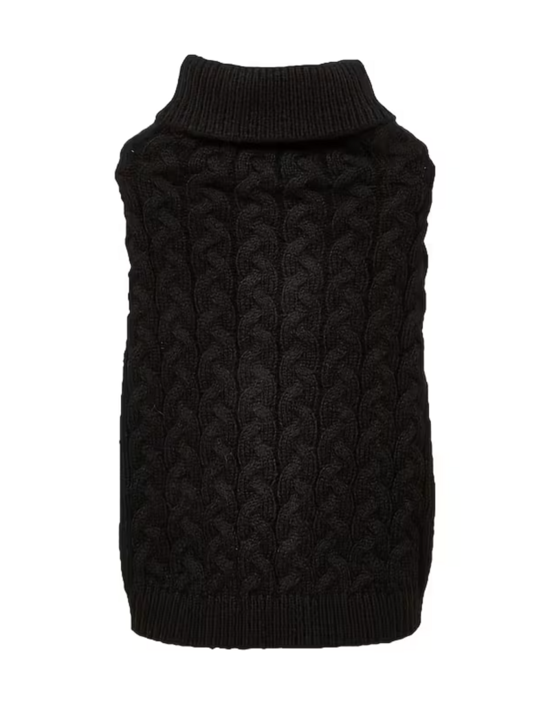 Temu Twist Cable Knit Dog Sweater - Black - LG