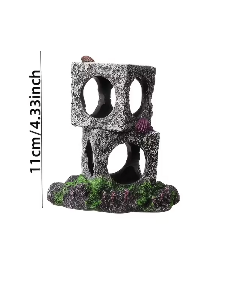Temu Aquarium Ornament - Stone Cave - Two Blocks