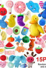 Temu Assorted Plush Squeaky Toys for Small Dogs 1pc.