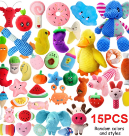 Temu Assorted Plush Squeaky Toys for Small Dogs 1pc.