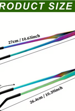 Temu Stainless Steel Feeding Tongs with Rubber Tip 10.6" - Assorted Colours 1pc