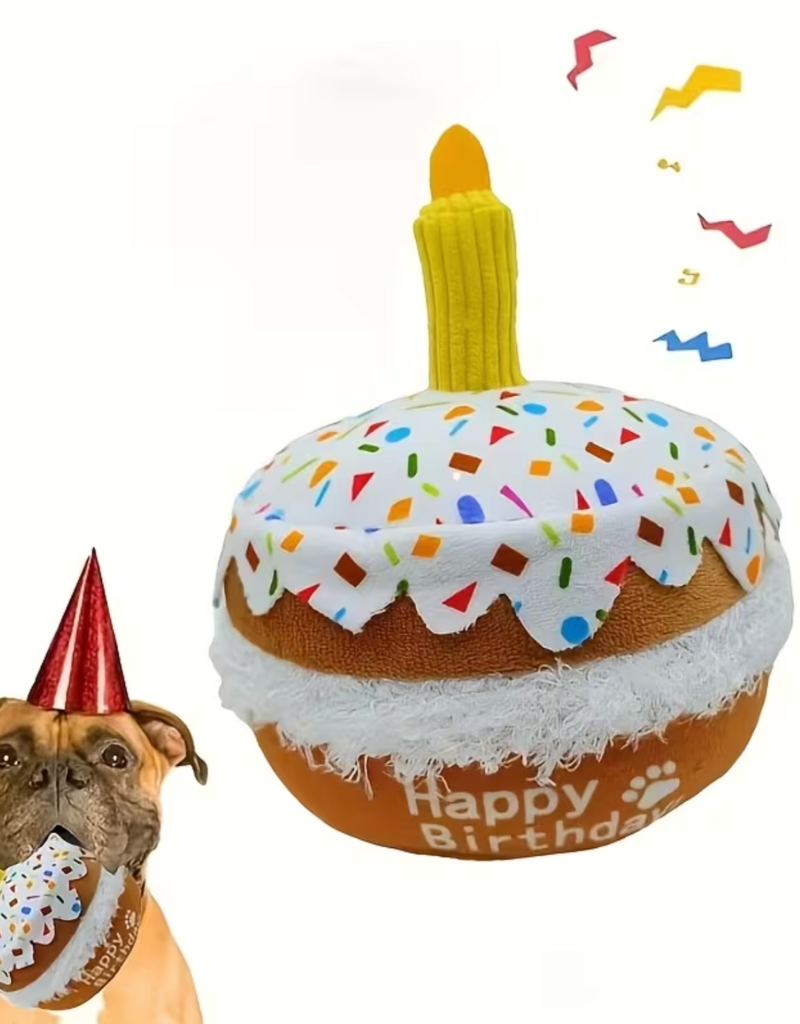 Temu Happy Birthday Cake Squeaky Dog Toy