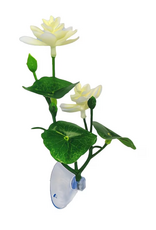 Temu Artificial Lotus Leaf Aquarium Decoration - White