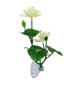 Temu Artificial Lotus Leaf Aquarium Decoration - White