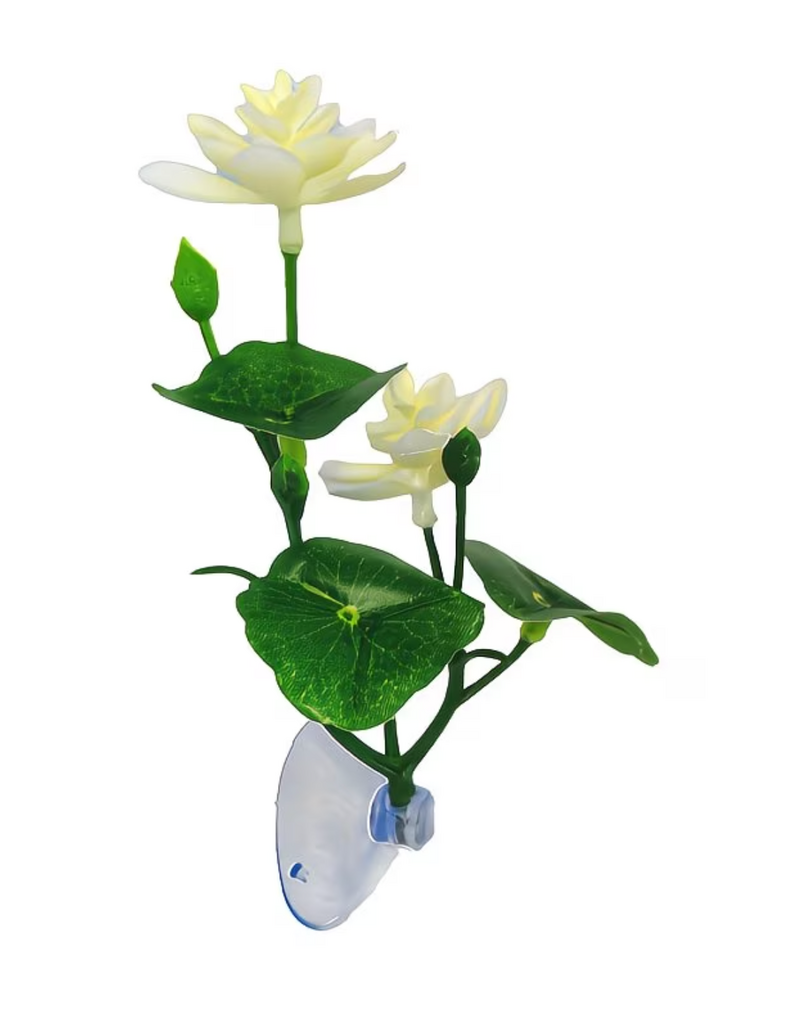 Temu Artificial Lotus Leaf Aquarium Decoration - White