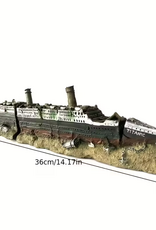 Temu Retro Titanic Resin Shipewreck Aquarium Ornament