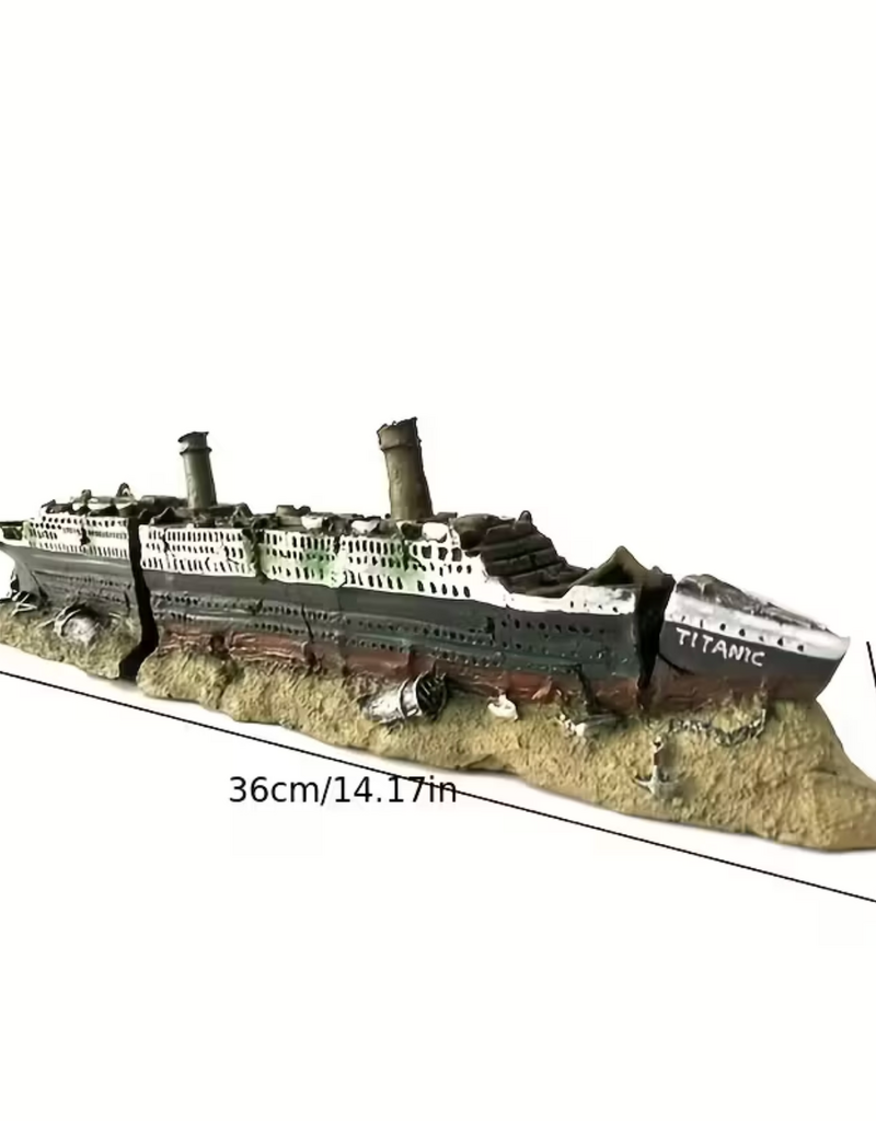 Temu Retro Titanic Resin Shipewreck Aquarium Ornament