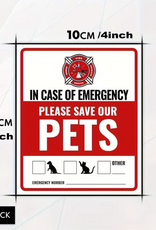 Temu "Emergency" Pet Sticker" 4 x 4.7" - 1pc.