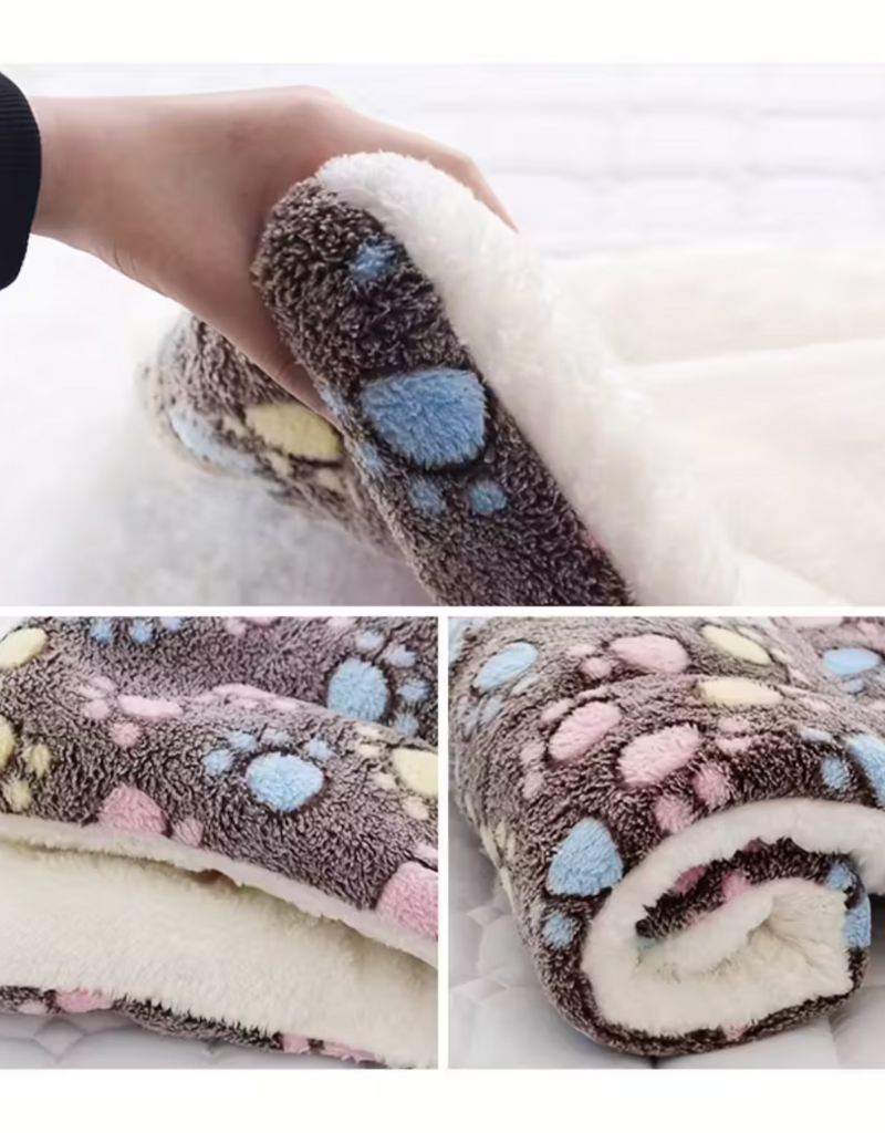 Temu Plush Rectangular Pet Mat 12.6in x 9.8in - Dark Coffee - Small