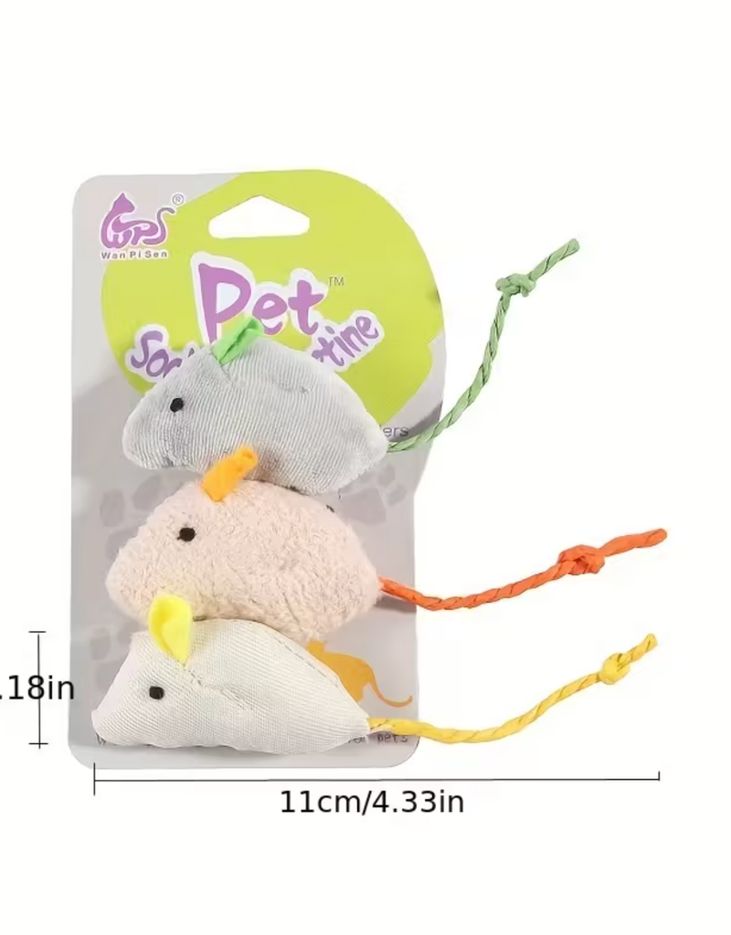 Temu Interactive Mouse Cat Toy 3pk