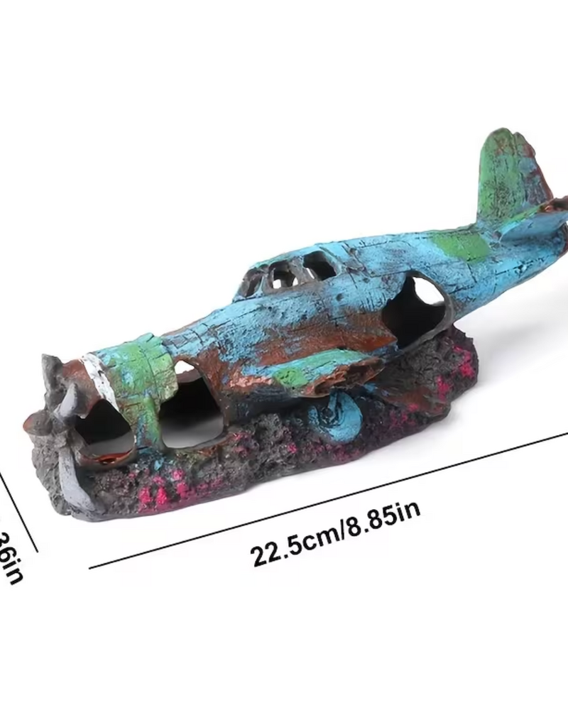 Temu Resin Aquarium Ornament - Airplane Wreckage