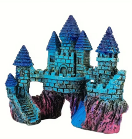 Temu Resin Aquarium Ornament - Blue Castle