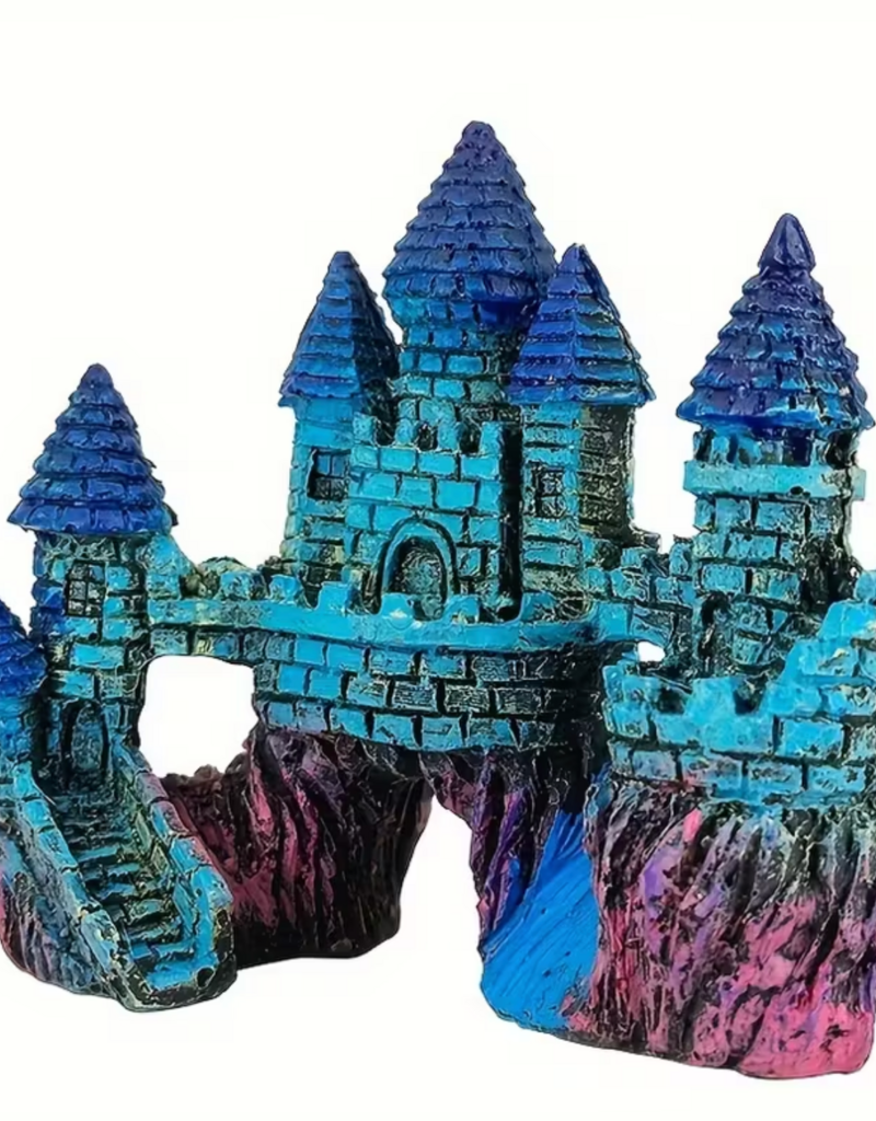 Temu Resin Aquarium Ornament - Blue Castle