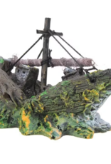 Temu Resin Aquarium Ornament - Vintage Boat