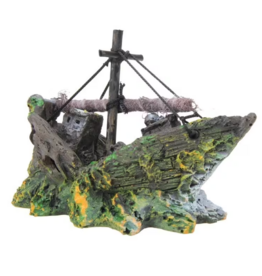 Temu Resin Aquarium Ornament - Vintage Boat